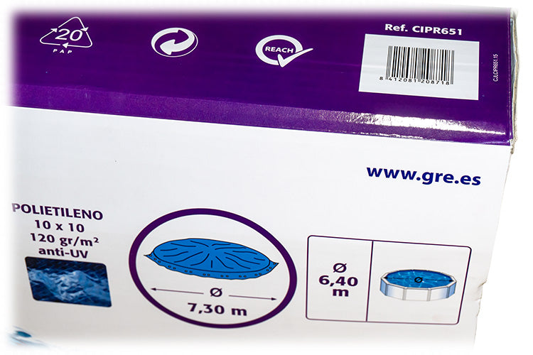 Cubierta piscina invierno de GRE  Ø 730 cm CIPR651.