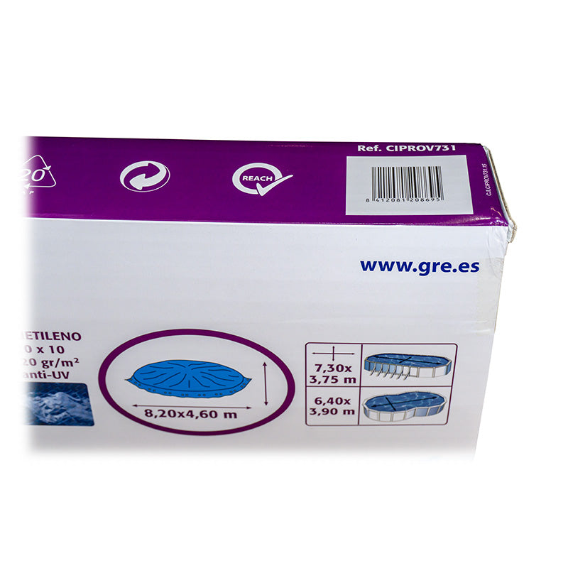 Cubierta piscina invierno de GRE 820x460 cm CIPROV731.