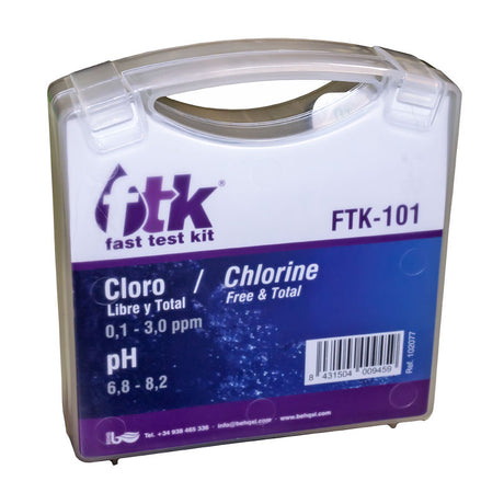 Fast Test Kit Cloro libre, total y pH. FTK-101. 102077.