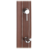 Ducha solar redonda Gre aspecto madera con lavapies DSALR32W