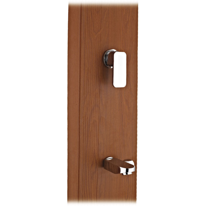 Ducha solar cuadrada Gre aspecto madera con lavapies DSALC32W