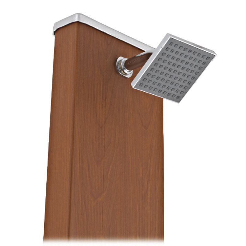 Ducha solar cuadrada Gre aspecto madera con lavapies DSALC32W