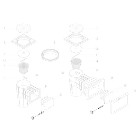Bisagra para skimmer Liner SKSL (I), SRSL (I), SKAL (I) y SRAL (I) de Kripsol