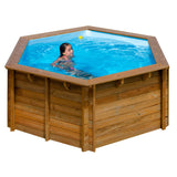 Piscina exagonal de madera Gre Sunbay Lili 2. Ø 280x107 cm.