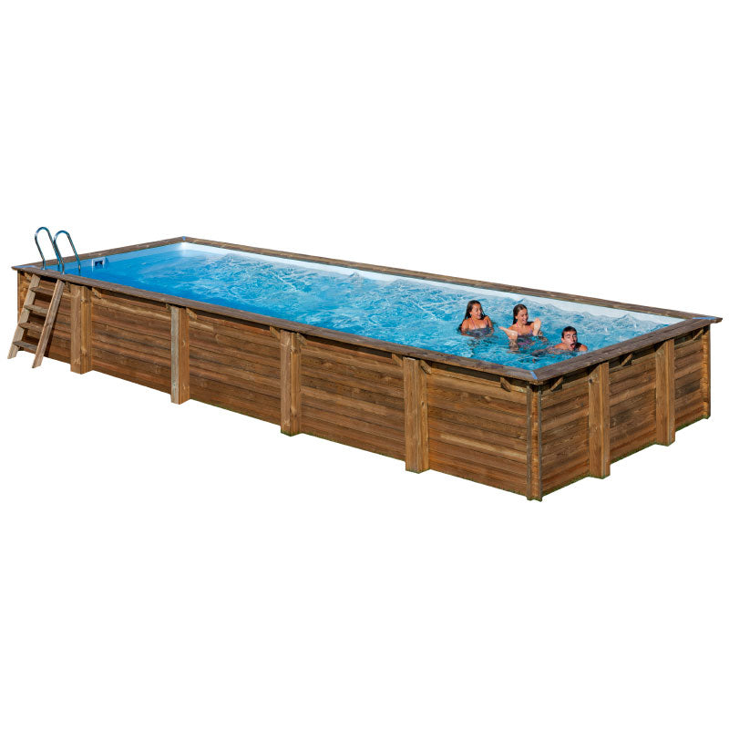 Piscina rectangular de madera Gre Sunbay Mint. 1010x418x146 cm.