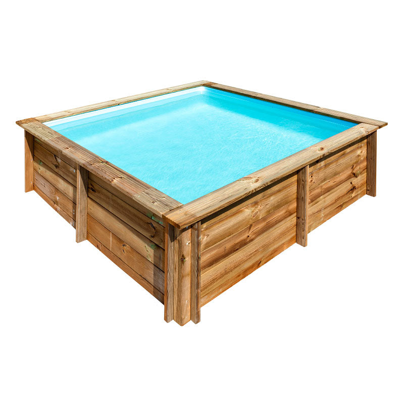 Piscina cuadrada de madera Gre Sunbay City. 225x225x68 cm.