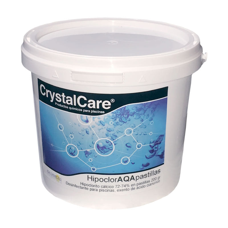 Hipoclorito Cálcico Hipochlor Pastillas 200. 5 Kgs. CrystalCare.