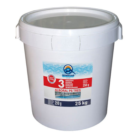 Alboral 3 efectos, tabletas 250 g. 25 Kgs. QUIMICAMP