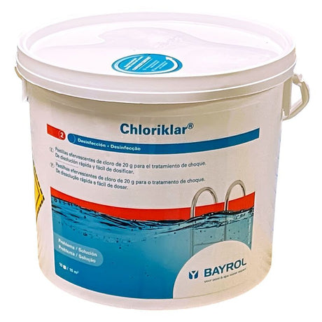 Chloriklar. Cloro tabletas efervescentes 20 g., 5 Kg. BAYROL.