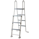 Escalera de seguridad con plataforma para piscinas elevadas 120-132 cm. GRE.