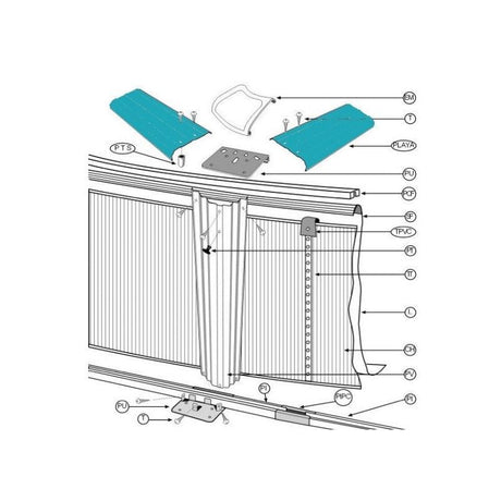Pack 8 playas piscinas Gre redonda Ø350 cm