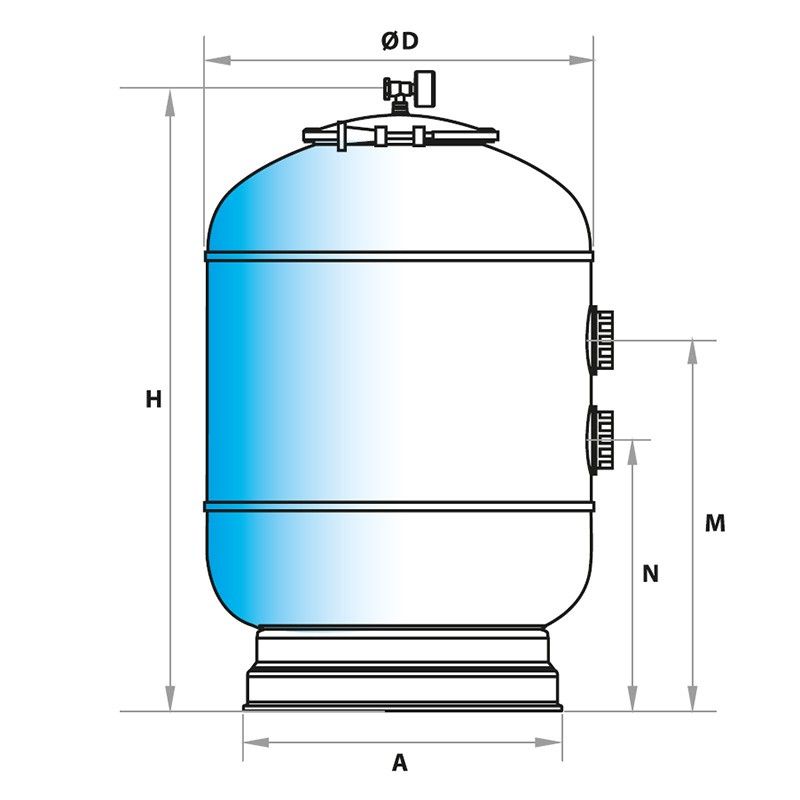 Filtro Ø400 Skypool Astralpool depuradora piscina