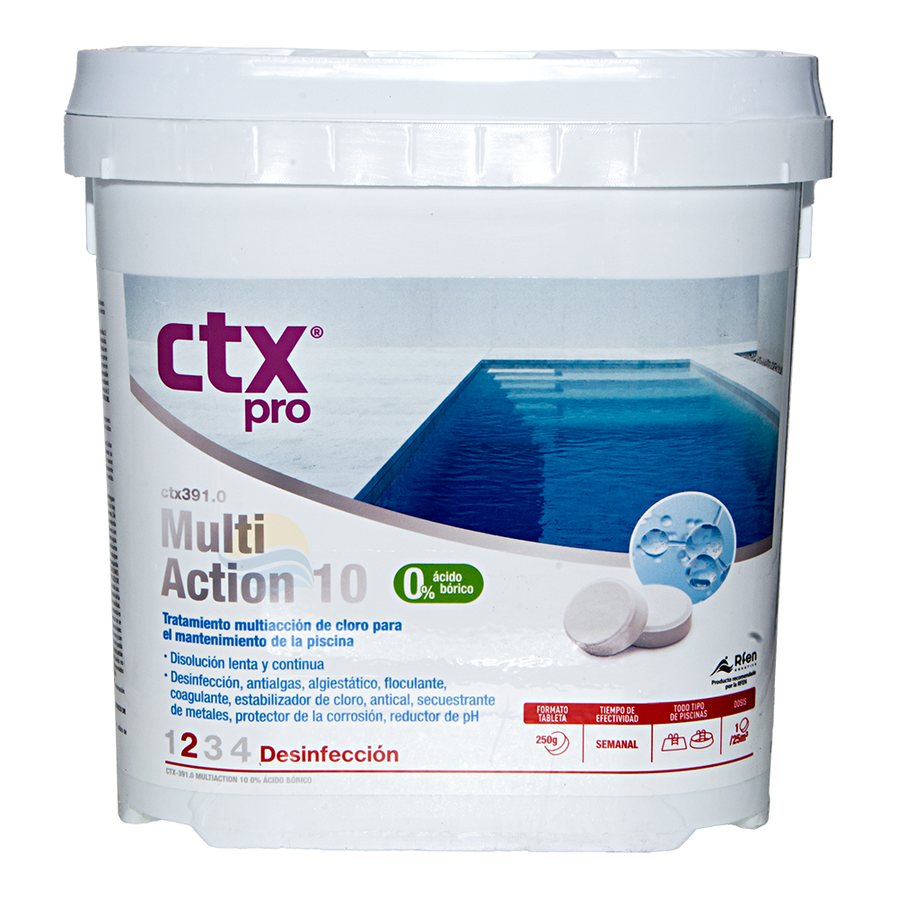 Cloro tabletas Multiaction 10 CTX-391.0 0% Boric. 5 Kg.