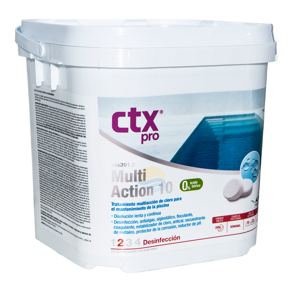 Cloro tabletas Multiaction 10 CTX-391.0 0% Boric. 5 Kg.