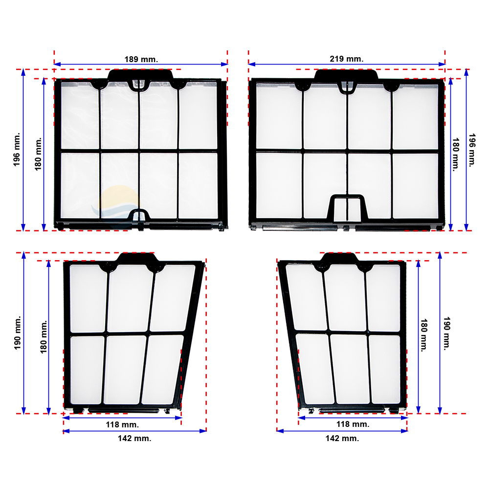 Set of 4 spring filter panels Dolphin 9991463-ASSY