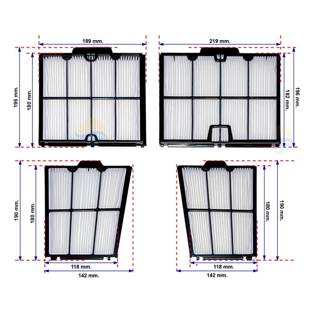 Kit 4 paneles filtración ultrafina Dolphin 9991467-ASSY
