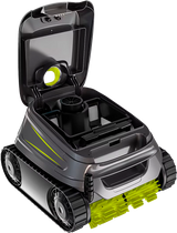 Robot limpiafondos Zodiac CNX 1020 WR000488 con tapa abierta y acceso superior al filtro