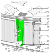 Ubicación de perfiles verticales GRE 129,5 cm blanco en estructura de piscina desmontable referencia PLV120081295