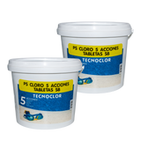 Pack de 2 cubos de cloro tabletas 5 acciones 5 Kg c/u