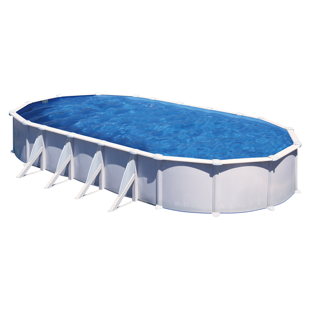 Piscina desmontable GRE Atlantis KITPROV918 ovalada 915x470x132 cm acabado azul con depuradora de arena